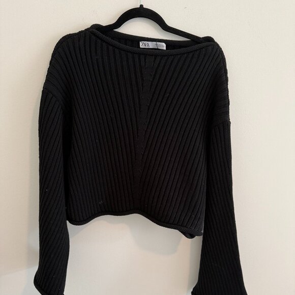 NWT - ZARA RIB KNIT CROP SWEATER - MEDIUM - Picture 1 of 4